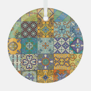 Ornement En Verre Design de carreaux Talavera portugais