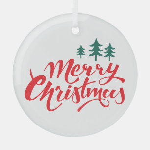 Ornement En Verre Design de Noël avec arbres