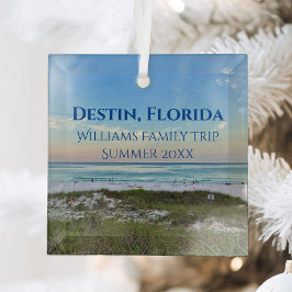 Ornement En Verre Destin Florida Custom Beach Vacances Noël