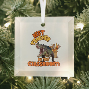 Ornement En Verre Dinosaure Dinosaure meilleur enseignant dans la cl