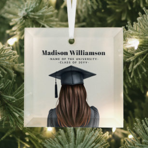 Ornement En Verre Diplômée moderne personnalisée Femme Diplômée