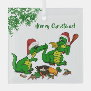 Ornement En Verre Dragons - Joyeux Noël ! - aujourd'hui je vais cuis