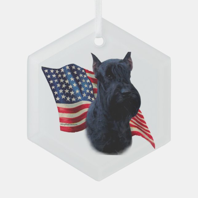 Ornement En Verre Drapeau Giant Schnauzer (Recto)