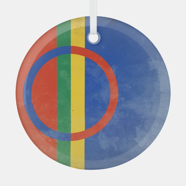 Ornement En Verre Drapeau Sami (Recto)