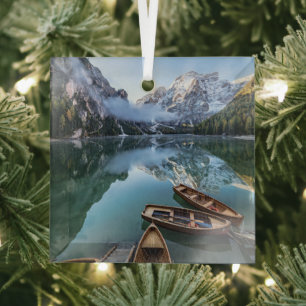 Ornement En Verre Eau   Pragser Wildsee Dolomites Italie