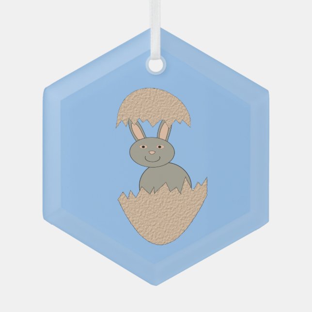 Ornement En Verre Écouter du lapin de l'Oeuf Étrange (Recto)
