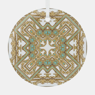 Ornement En Verre Elégant baroque doré, design ornemental.