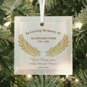 Ornement En Verre Élégant dans l'amour mémoire Wings Memorial