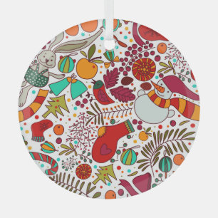 Ornement En Verre Éléments de Noël festifs Design sans couture