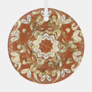 Ornement En Verre Éléments dorés : motif vintage sans soudure.