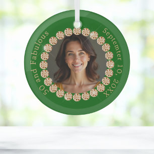 Ornement En Verre Emerald vert or photo diamant fabuleux anniversair