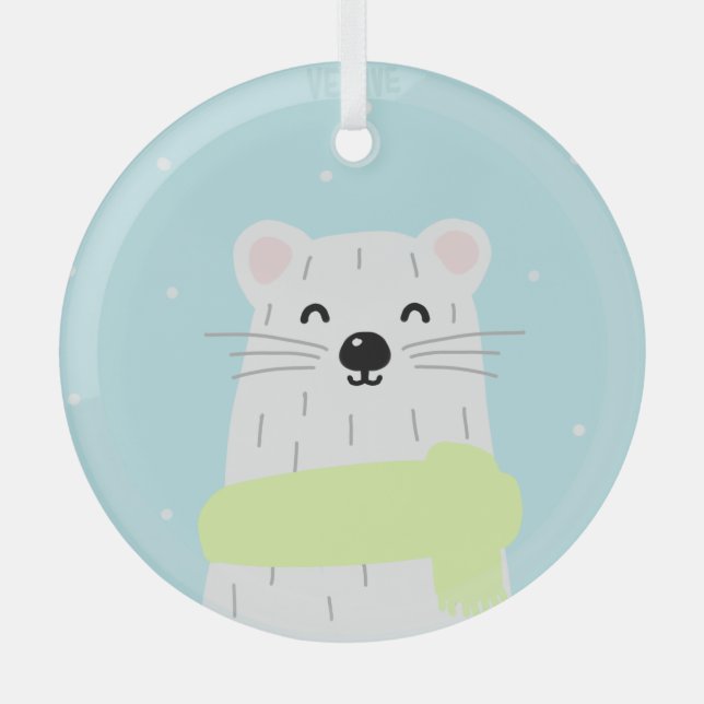Ornement En Verre Émine de Noël (Recto)