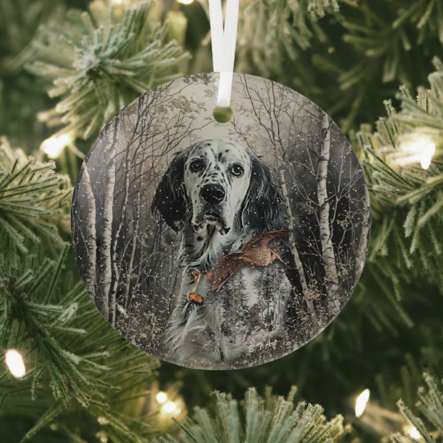 Ornement En Verre English Setter  (Insitu)