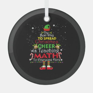 Ornement En Verre Enseignant Math Noël Chemise Elfe Noël Cheval