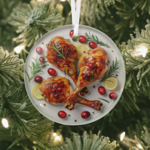 Ornement En Verre Festive Roast Turquie Legs