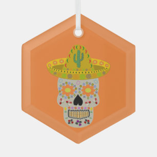 Ornement En Verre Fête mexicaine du crâne mort