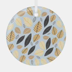 Ornement En Verre Feuilles d'automne : Arrière - plan bleu transpare