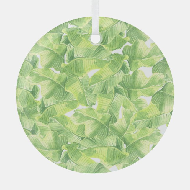 Ornement En Verre Feuilles exotiques : Aquarelle transparente (Recto)