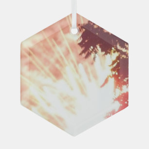 Ornement En Verre Feux d'artifice 12 hexagone en verre