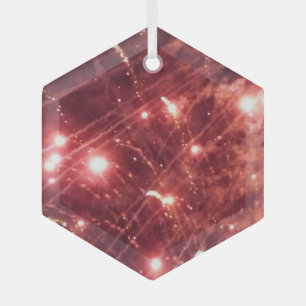 Ornement En Verre Feux d'artifice 3 hexagone en verre