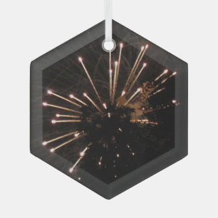 Ornement En Verre Feux d'artifice 5 hexagone en verre