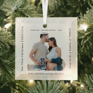 Ornement En Verre First Christmas Expecting Pregnancy Announcement