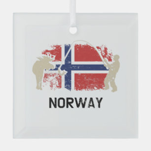Ornement En Verre Flag norvégien