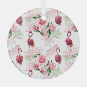 Ornement En Verre Flamant rose rose : Élégance Motif sans couture