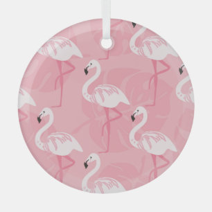 Ornement En Verre Flamants roses : illustration vintage sans soudure