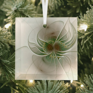 Ornement En Verre Fleurs imaginaires fractales douces et tendres