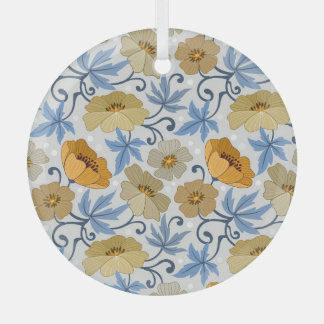 Ornement En Verre Fleurs Jaunes : Conception Textile sans joint
