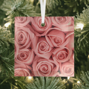 Ornement En Verre Fleurs Roses roses