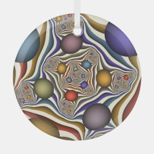 Ornement En Verre Flying Up Colorful Moderne Art Fractal Abstrait