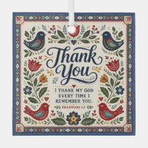 Ornement en verre Folk Art Merci