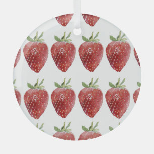 Ornement En Verre Fraises d'aquarelle : motif transparent