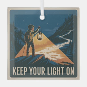 Ornement En Verre Gardez Votre Lumière Allumée