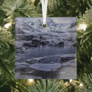 Ornement En Verre Glace et neige Glacier Sólheimajökull, Islande
