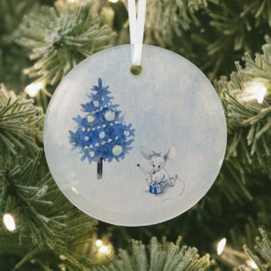 Ornement En Verre Glass Ornament - Christmas Mouse