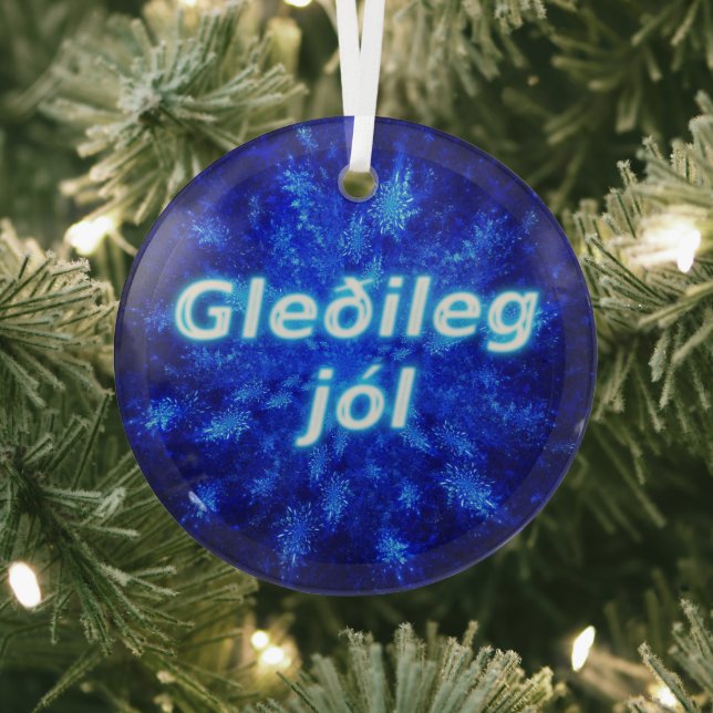 Ornement En Verre Gleðileg Jól - Snowburst (Insitu)