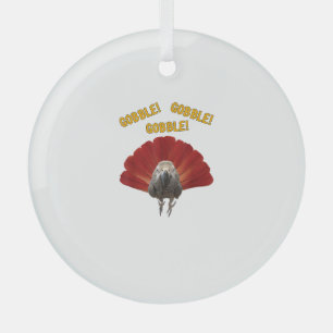 Ornement En Verre Gobble ! Turquie Thanksgiving African Grey Parrot