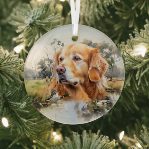Ornement En Verre Golden Retriever