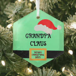 Ornement En Verre Grandpa Claus imprimé Grandpa personnalisé