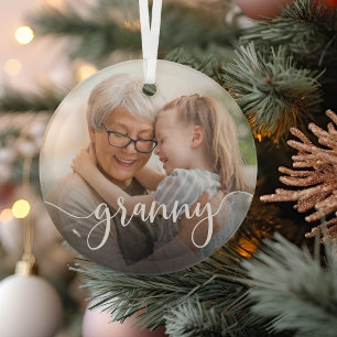 Ornement En Verre Granny Grandma Script Overlay