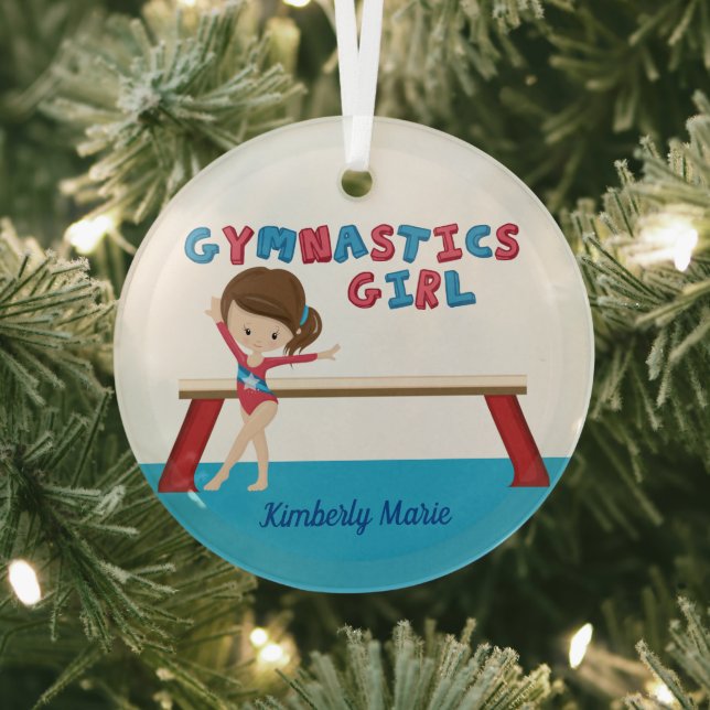 Ornement En Verre Gymnastique fille mignonne Gymnaste personnalisée  (Insitu)