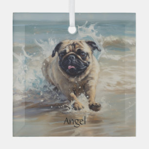 Ornement En Verre Happy Carlin at the Beach personnalisable