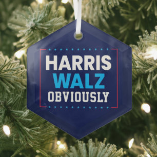 Ornement En Verre Harris Walz 2024 Évidemment