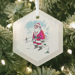 Ornement en verre hexagonal sans Ho-Ho-Ho