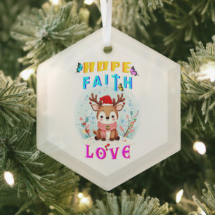 Ornement En Verre Hope Faith Love