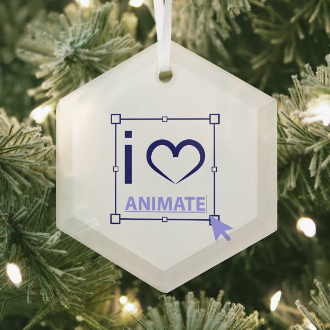 Ornement En Verre I Love Animate (Insitu)