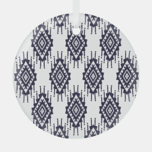 Ornement En Verre Ikat Boho Aztec Textile Motif